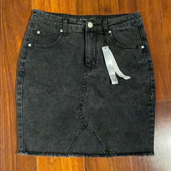 Dresses & Skirts - Grey Denim Distressed Skirt